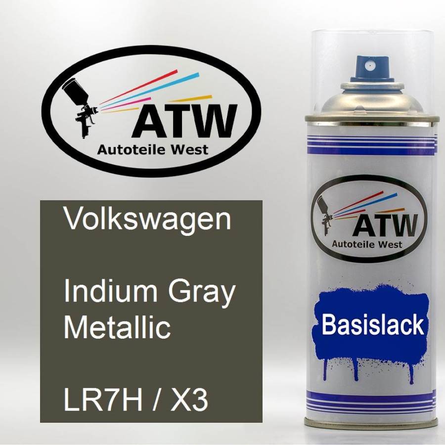 Volkswagen, Indium Gray Metallic, LR7H / X3: 400ml Sprühdose, von ATW Autoteile West.